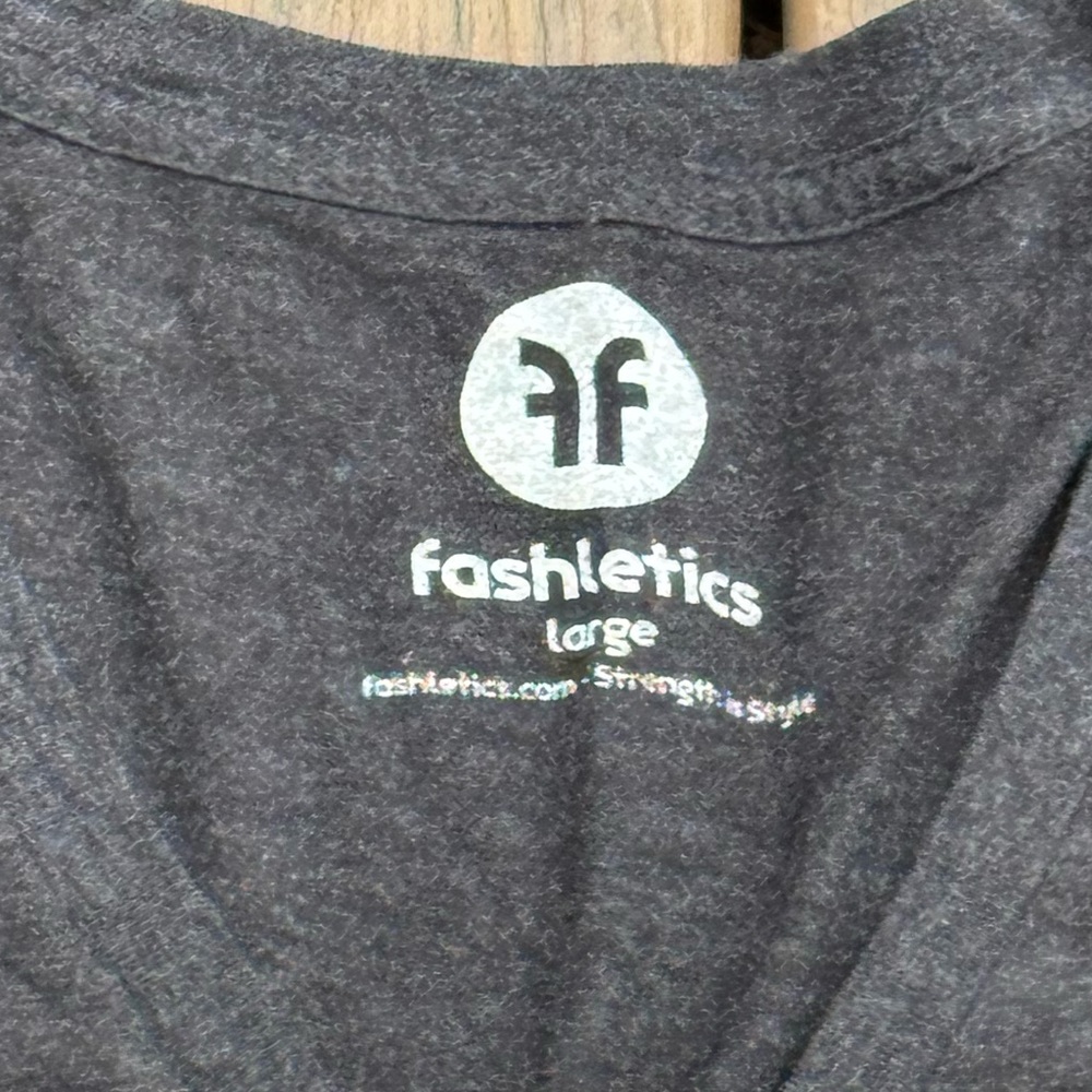 Gray Short Sleeve Tee with Blue Kettlebell Graphic - Picture 4 of 4